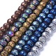Electroplated Natural Lava Rock Beads Strands G-F624-20-02-1