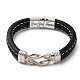Mot amour vous pour toujours en acier inoxydable bracelet à maillons de noeud imbriqué JB752A-2