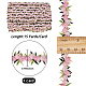 15 ヤードの花ポリエステル刺繍レースリボン  洋服アクセサリーデコレーション  ピンク  3/4インチ（20mm） OCOR-WH0070-77C-2