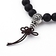 Natural Black Agate Beads Stretch Bracelets BJEW-JB04793-3