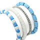 4Pcs 4 Styles Polymer Clay Heishi Surfer Stretch Bracelets Set BJEW-TA00373-4