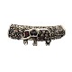 Hollow Elephant Antique Silver Plated Alloy Rhinestone Curved Tube Beads RB-J525-01AS-1