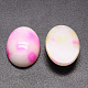 染色された楕円形の天然なヒスイのカボション  ピンク  14x10x4.5mm G-K021-14x10mm-08-2