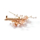 Spilla di perle keshi naturali con corpetto da sposa JEWB-BR00061-02-7