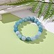 Bracelets extensibles en perles de pierres précieuses naturelles teintes BJEW-JB02956-2
