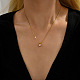 Echte 18-karätig vergoldete Halsketten mit Anhänger aus Edelstahl CP2918-5-2