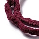 柔らかいかぎ針編みの糸  スカーフ用の太い編み糸  バッグ  クッション作り  暗赤色  7~8mm  65.62ヤード（60m）/ロール OCOR-G009-03M-3