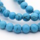 Dyed Synthetic Turquoise Round Bead Strands G-M222-4mm-01-2