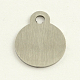 201 pendentifs d'étiquettes vierges rondes plates en acier inoxydable STAS-R064-04-2
