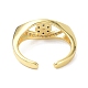 Evil Eye Real 18K Plated Cuff Rings for Women Gift ZIRC-C021-03G-01-2