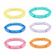 6Pcs 6 Color Jelly Color Acrylic Curved Tube Beaded Stretch Bracelets Set BJEW-JB07979-1