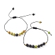Set di braccialetti di perline intrecciate di diaspro imperiale naturale (tinto) per ragazze donne BJEW-JB06866-2