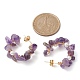 4 paio di 4 orecchini ad anello con perline con gemme miste naturali e sintetiche EJEW-TA00285-3