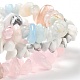 Chips de quartz rose naturel et morganite et howlite ensembles de bracelets extensibles perlés BJEW-JB05332-04-2