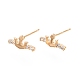 Clear Cubic Zirconia Crown Stud Earrings EJEW-G321-05G-1