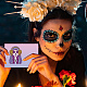 PH PandaHall Spooky Woman Clear Stamp Seal Halloween Flowered Skull Silicone Seals Film Frame Transparent Stamp Scrapbooking Crafting Decorations for Holiday Card DIY Crafts DIY-WH0167-56-925-6