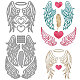 GLOBLELAND 2Set 12Pcs Angel Wings Cutting Dies Metal Love Feathers Die Cuts Embossing Stencils Template for Paper Card Making Decoration DIY Scrapbooking Album Craft Decor DIY-WH0309-585-1