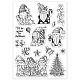 GLOBLELAND Christmas Gnome Clear Stamps Xmas Tree Santa Claus Light Bulb Bell Snowflake Silicone Clear Stamp Seals for Cards Making DIY Scrapbooking Photo Journal Album Decoration DIY-WH0167-56-1088-7