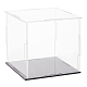 FINGERINSPIRE Clear Acrylic Display Case with Black Base 110x110x105mm Cube Clear Self-Assembly Acrylic Box Dustproof Protection Showcase for Action Figures Collectibles Toys AJEW-WH0282-68-1