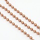 Red Copper Plated Iron Ball Bead Chains X-CHB004Y-R-1