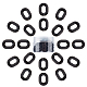 Gorgecraftアクリルリンキングリング  クイックリンクコネクター  ジュエリーチェーン作成用  オーバル  ブラック  19x14x4.5mm  穴：11x5.5mm  100個/箱 OACR-GF0001-05A-1