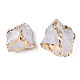 Perles de cristal de quartz naturel plaquées G-T133-23-2