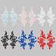 Nbeads 6Pairs 6 Colors Flower Organgza Polyester Embroidery Ornament Accessories DIY-NB0008-26-8