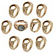 Chgcraft 10 piezas componentes de anillos de dedo de latón ajustables KK-CA0002-20-1