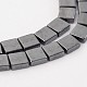 Electroplate Non-magnetic Synthetic Hematite Square Bead Strands G-L368-01-2