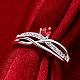 Модные серебряные кольца с короной из латуни и циркония для вечеринки RJEW-BB06133-8A-5