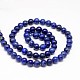 Lapis lazuli naturale perle tonde fili X-G-I181-10-6mm-2
