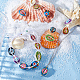 Sunnyclue 64 Stück 8 Farben bedruckte natürliche Kaurimuschelperlen SHEL-SC0001-32-4