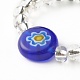 Anello di barretta di perle di vetro millefiori fatto a mano di girasole per le donne delle ragazze adolescenti del bambino RJEW-JR00381-6