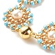 Bracelet lien fleur perle coquillage BJEW-JB08084-02-5