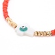 Croix avec des bracelets de perles de mauvais œil BJEW-JB06289-3