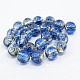 Perles en verre fait à la main feuille d'argent rondes de Murano brins FOIL-L008-01A-2