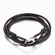 PU Leather Cord Wrap Bracelets BJEW-F247-11-3