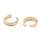Brass with Cubic Zirconia Cuff Earrings EJEW-G362-01KCG-2