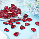 Fingerinspire 50 pz strass a punta strass in vetro da 0.5x0.5x0.2 pollici gemme a forma di cuore rosso gioielli in cristallo abbellimenti con vetro posteriore placcato argento diamante pietra sfaccettata RGLA-FG0001-15A-5
