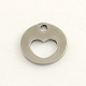 304 Stainless Steel Flat Round Charms STAS-R063-04-2