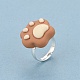 Регулируемое кольцо из смолы с принтом собачьей лапы RJEW-JR00423-03-2