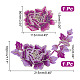 Nbeads 2 Stück Stickerei-Pfingstrosen-Blumen-Patches PATC-NB0001-11A-2