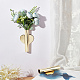 Gorgecraft壁に取り付けられたフラワーチューブ  鉄の壁の花瓶の装飾ホルダー  フラワーディスプレイデコレーション用  ハート  ライトゴールド  108x68x21mm  穴：17mm  2個/セット FIND-GF0002-68-6