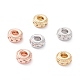 Brass Micro Pave Clear Cubic Zirconia Beads ZIRC-P091-05A-RS-1
