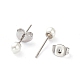 Boucles d'oreille en plastique imitation perle STAS-D0001-03-P-B-2