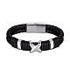 Braided Leather Cord Bracelets BJEW-BB32420-1