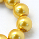 Backen gemalt pearlized Glasperlen runden Perle Stränge X-HY-Q003-6mm-31-3