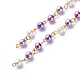 Catene perla perline di vetro a mano AJEW-JB01136-02-1