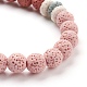Bracelets à breloques extensibles en perles de lave naturelle BJEW-E376-01F-3