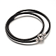 2 Loops PU Leather Cord Wrap Bracelets MAK-L003-01-1